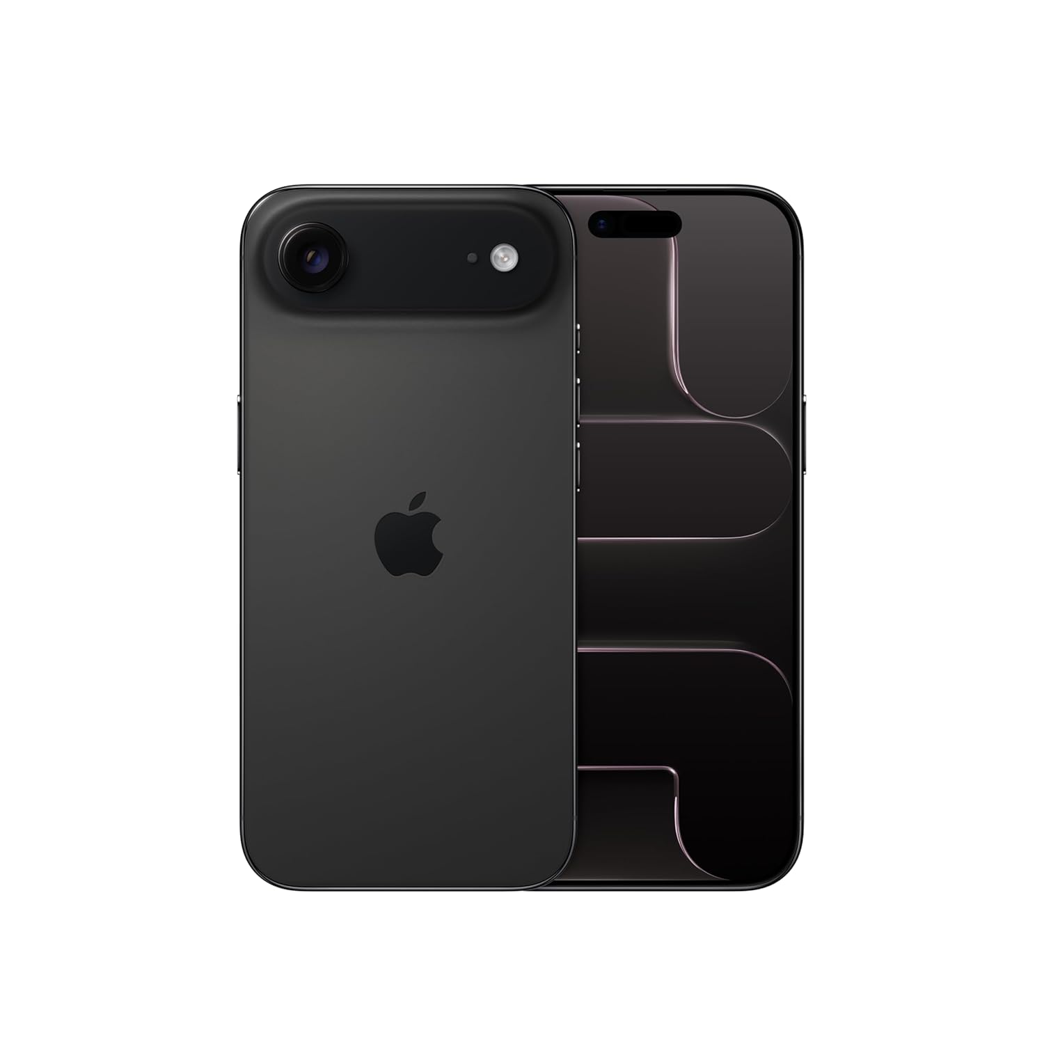 Black smartphone with Apple logo on a white background